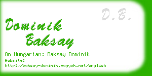 dominik baksay business card